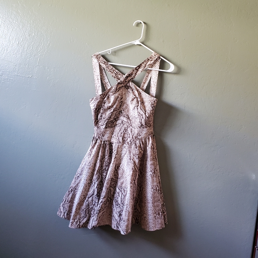 Victoria's Secret  Moda International Snakeprint Cross back Dress Size 4